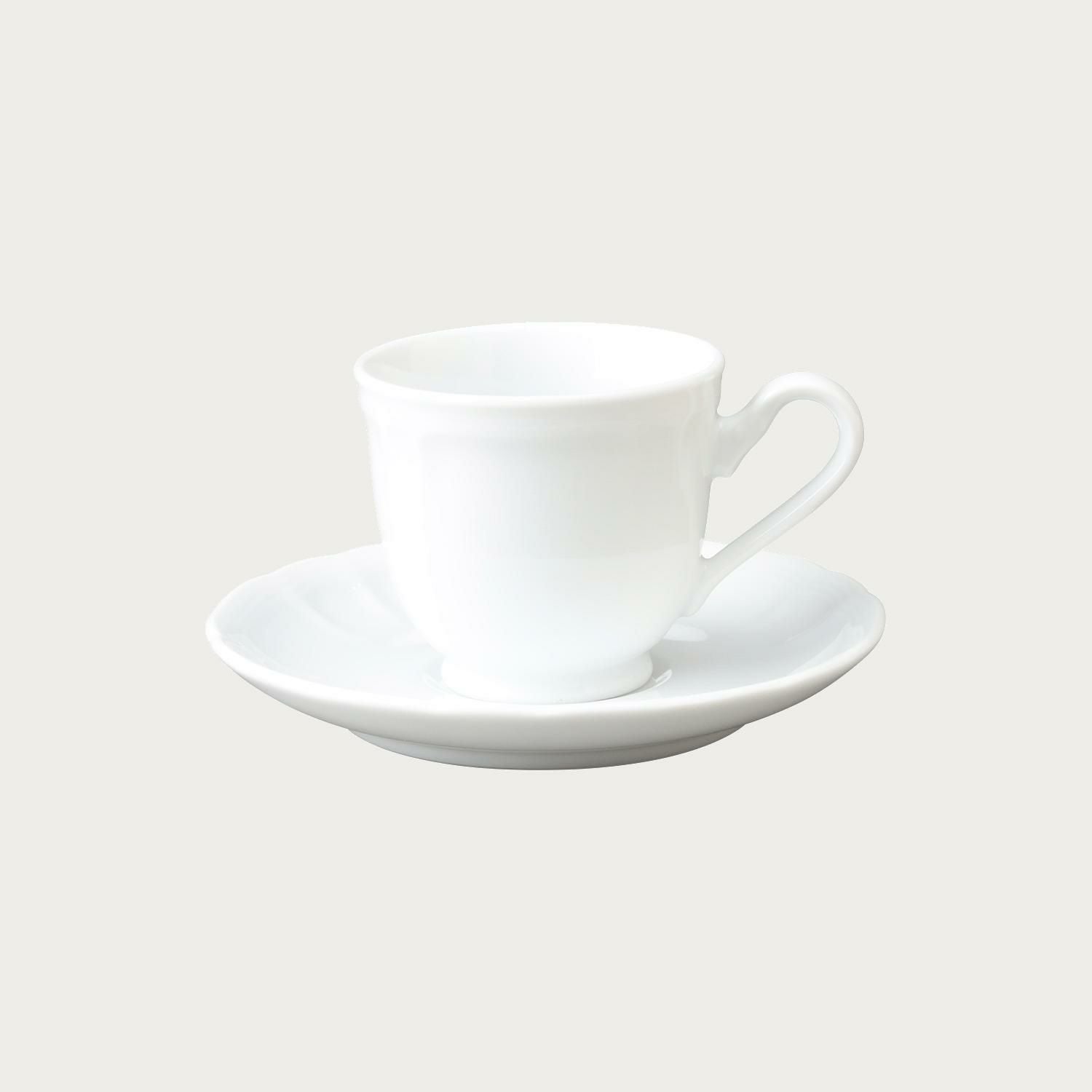 廃盤品  ホワイト デミタスカップ 5客 ＋ ディッシュ セット 白磁のデミタスカップ＆ソーサー-vintage cup&saucer | アンティーク