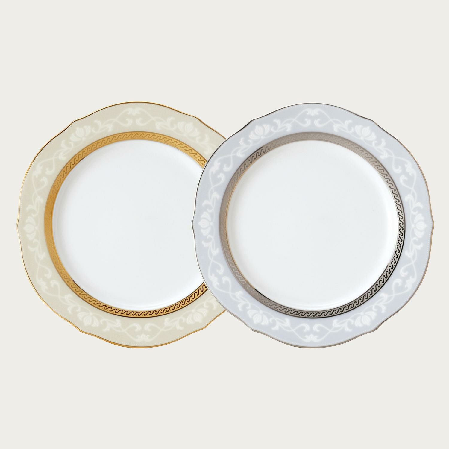ハンプシャーゴールド&プラチナ 23cmアクセントプレートペア(色変り