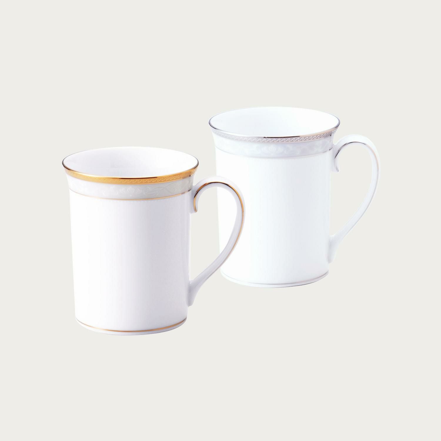 ハンプシャーゴールド&プラチナ マグカップペア(金・銀) | ノリタケ