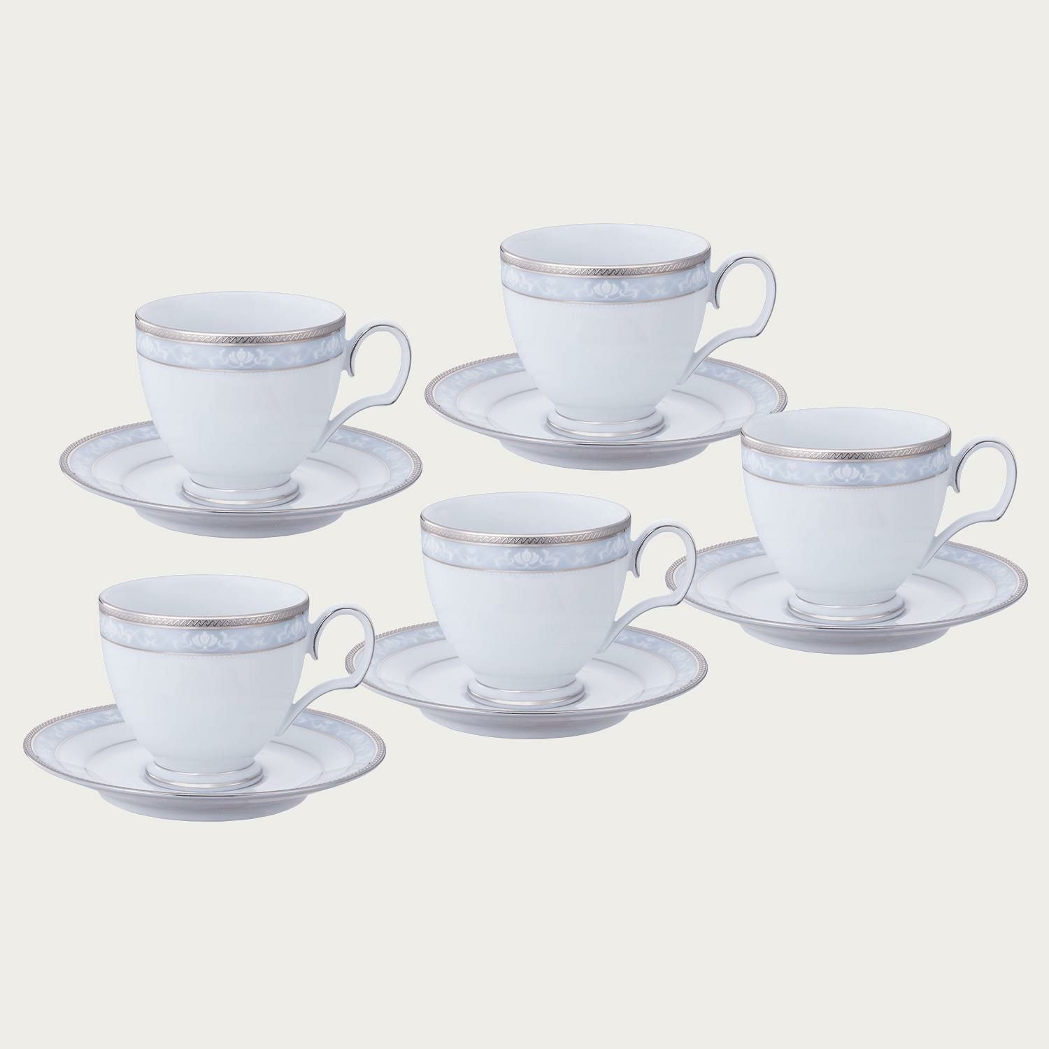 ハンプシャープラチナ カップ&ソーサー 5客 | ノリタケ食器公式