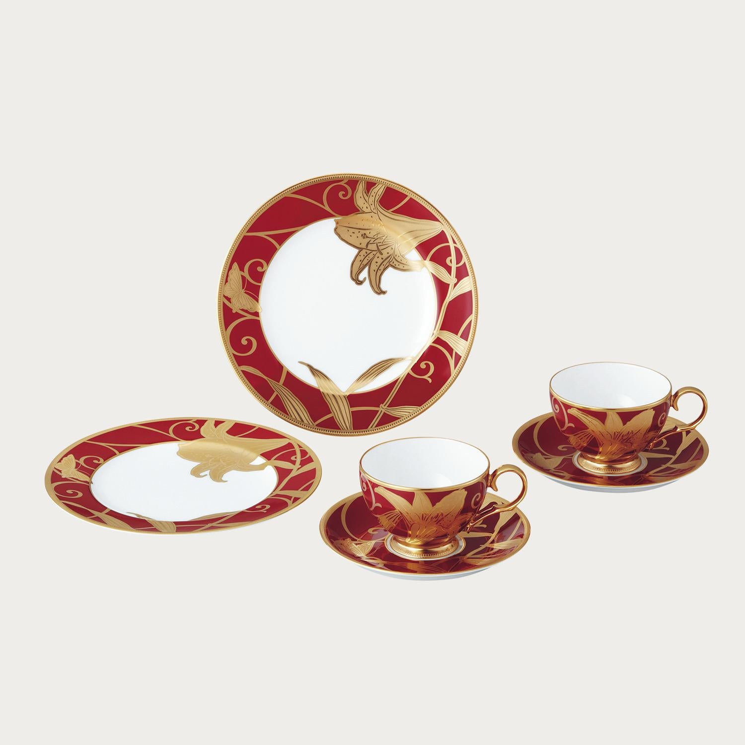 ノリタケの食器セット　金彩 花金彩百合 ティータイムペアセット | ノリタケ食器公式オンラインショップ