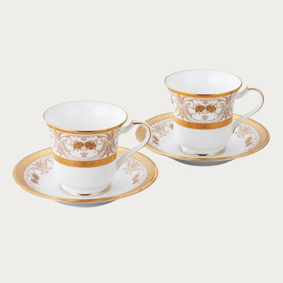 あやみなも コーヒーカップ&ソーサーペア(桜金銀彩・夜桜金銀彩 