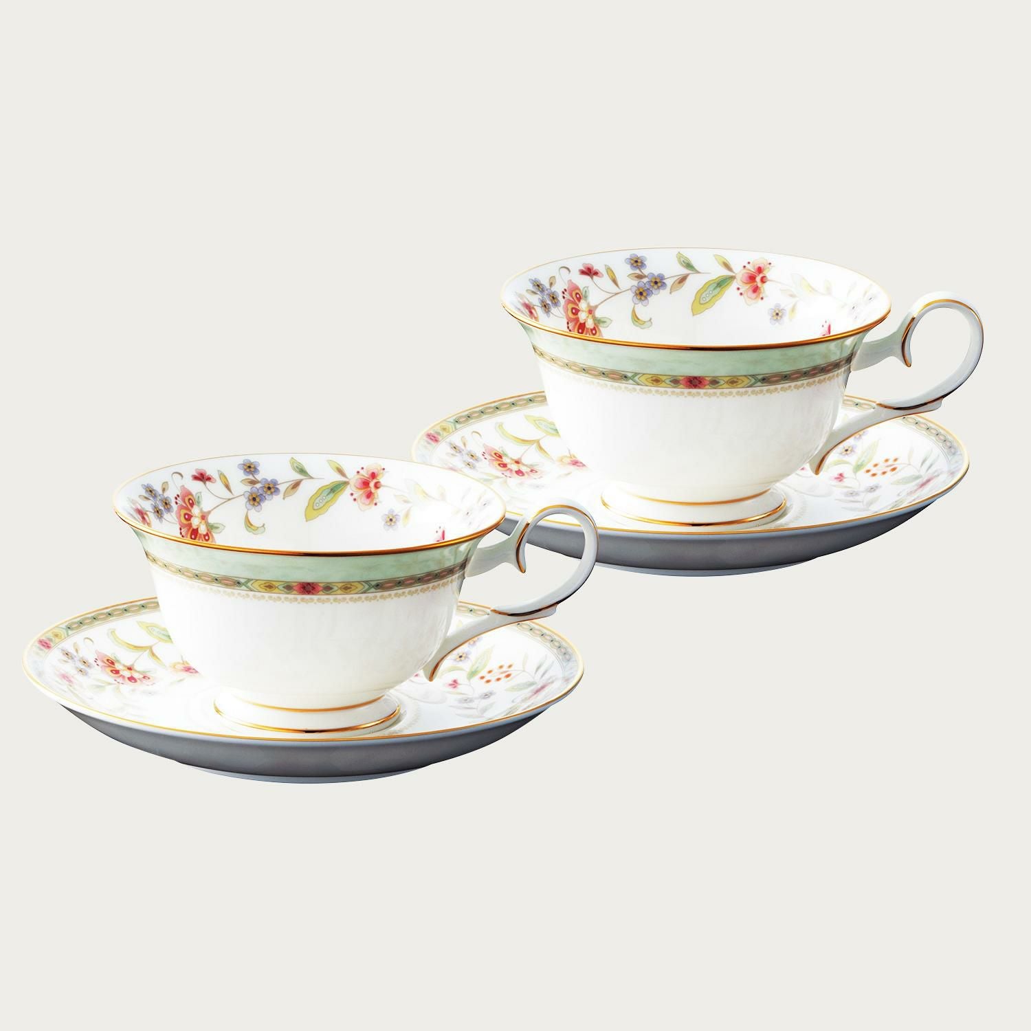 ノリタケ 花更紗 ペア カップ＆ソーサー 花更紗 ティーカップ&ソーサーペア | ノリタケ食器公式オンラインショップ