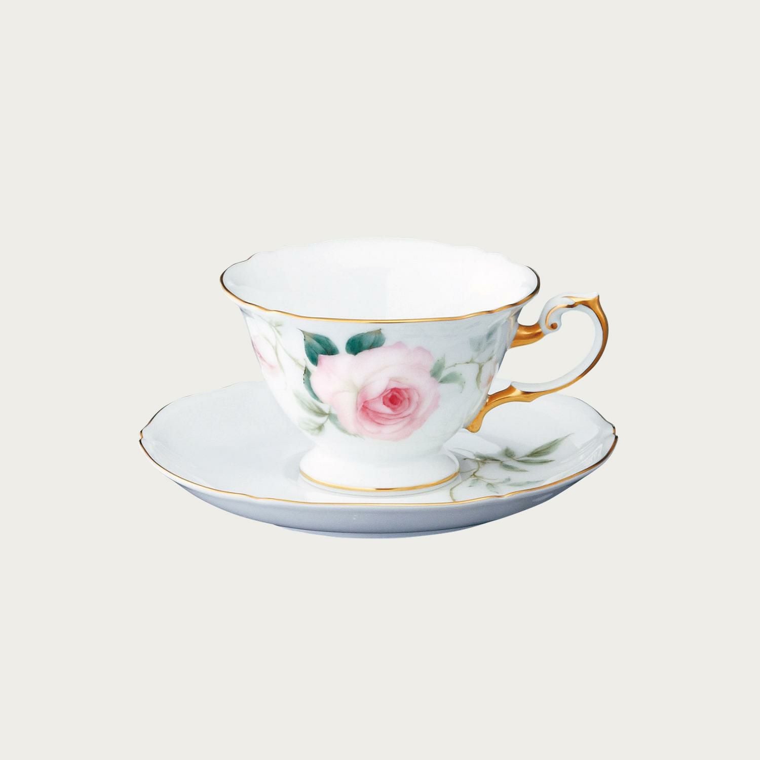 大倉陶園］フェアリーローズ (マチルダ) ティー・コーヒー碗皿