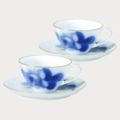 大倉陶園］ブルーローズ(8211) ティー・コーヒー碗皿ペア | ノリタケ 