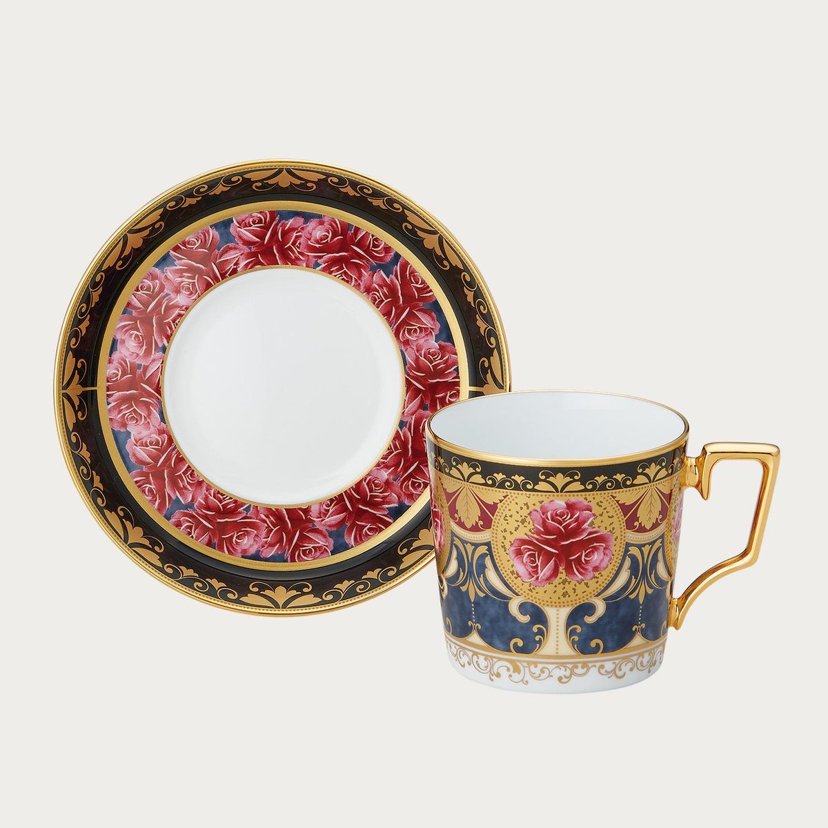 オマージュ コレクション コーヒーカップ&ソーサー 色絵薔薇文