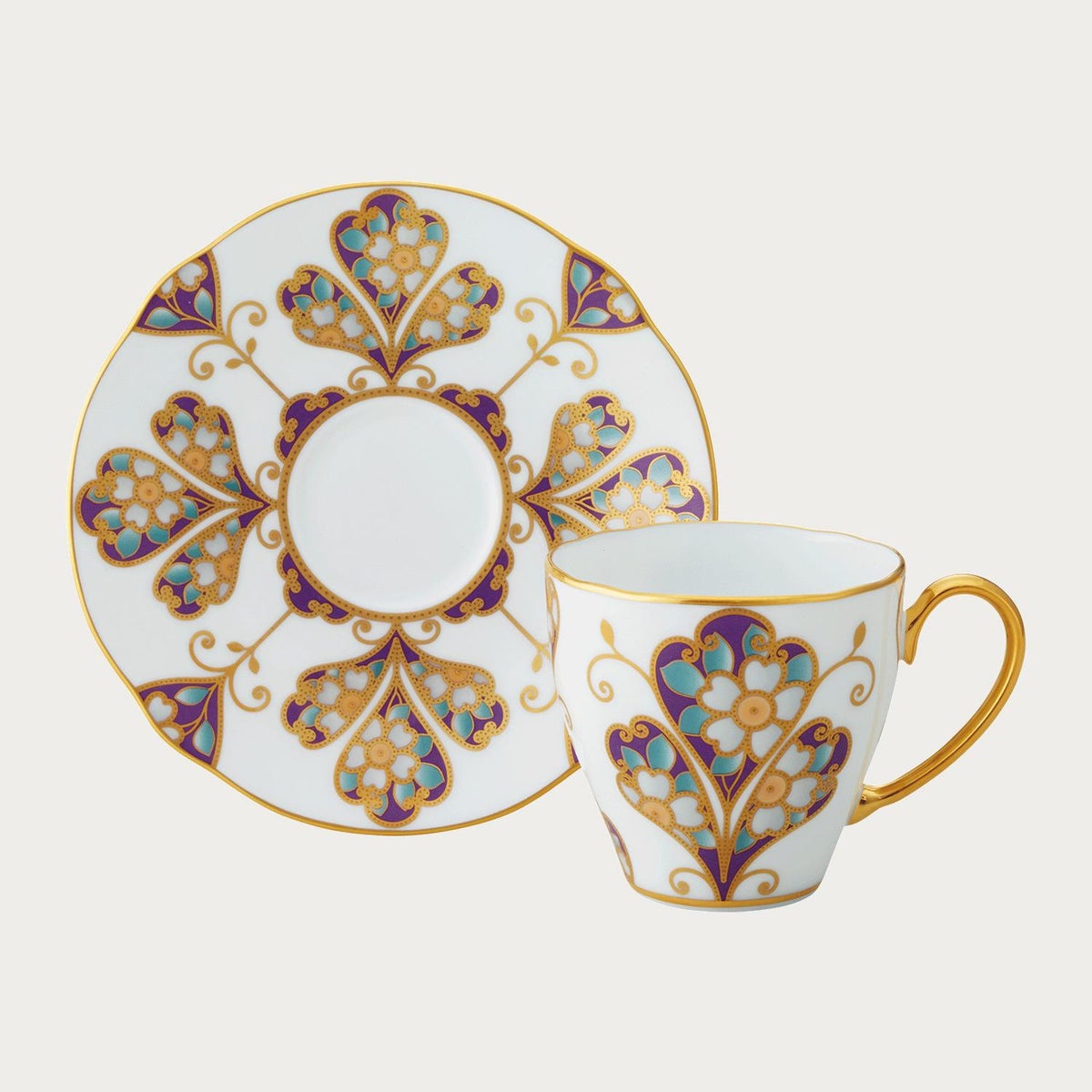 オマージュ コレクション コーヒーカップ&ソーサー 雲母金彩花文