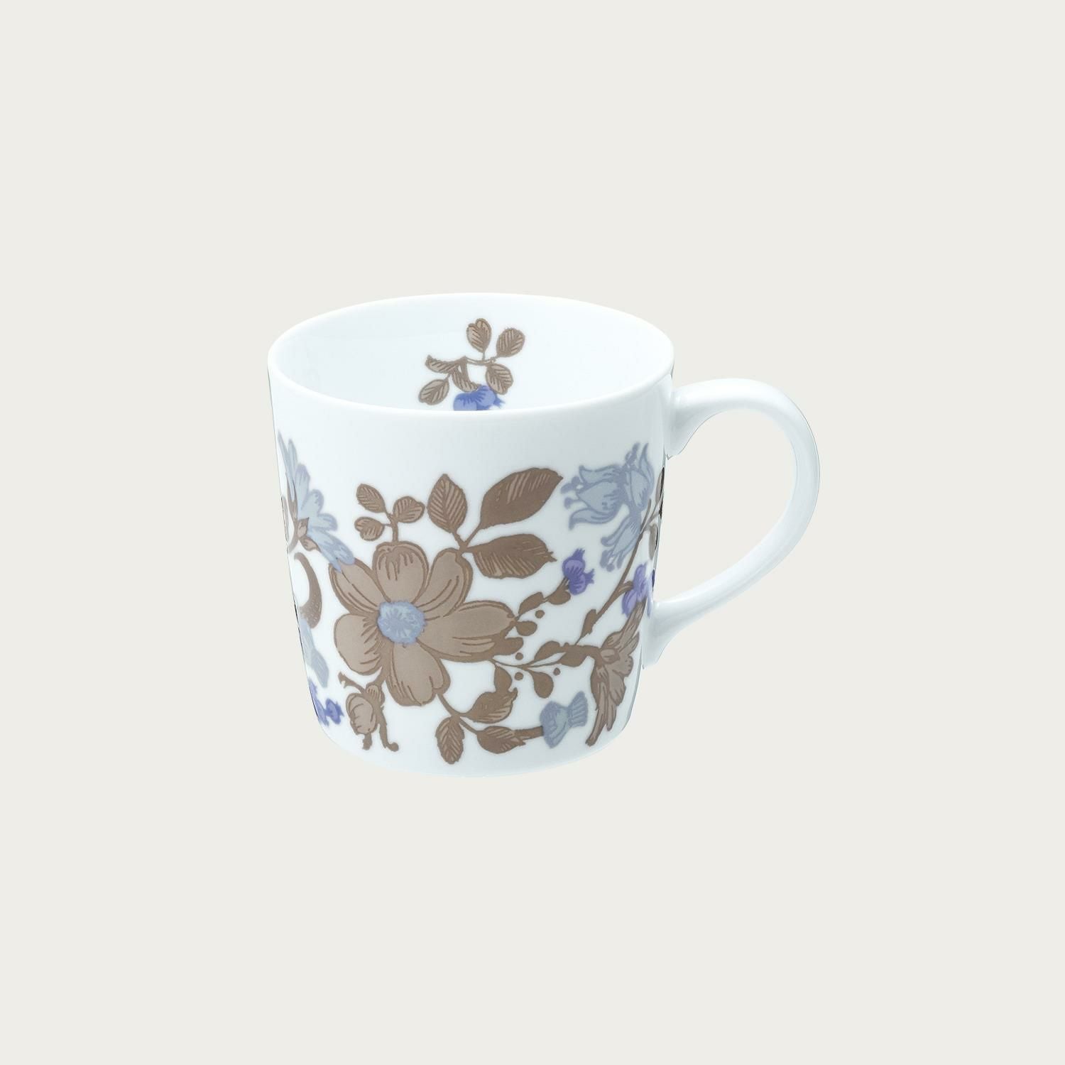 □特別価格□フラワーモチーフマグカップ(ブラウン) マグカップ【在庫