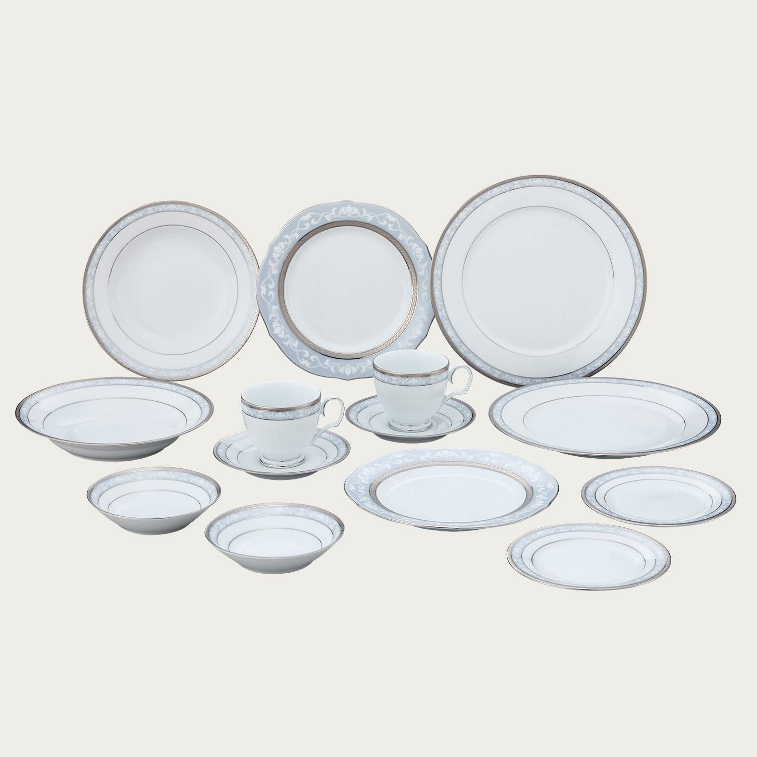 ☆ドリーム２号館☆Noritake ハンプシャープラチナ置き時計 ハンプシャープラチナ 20pcセット | ノリタケ食器公式オンラインショップ