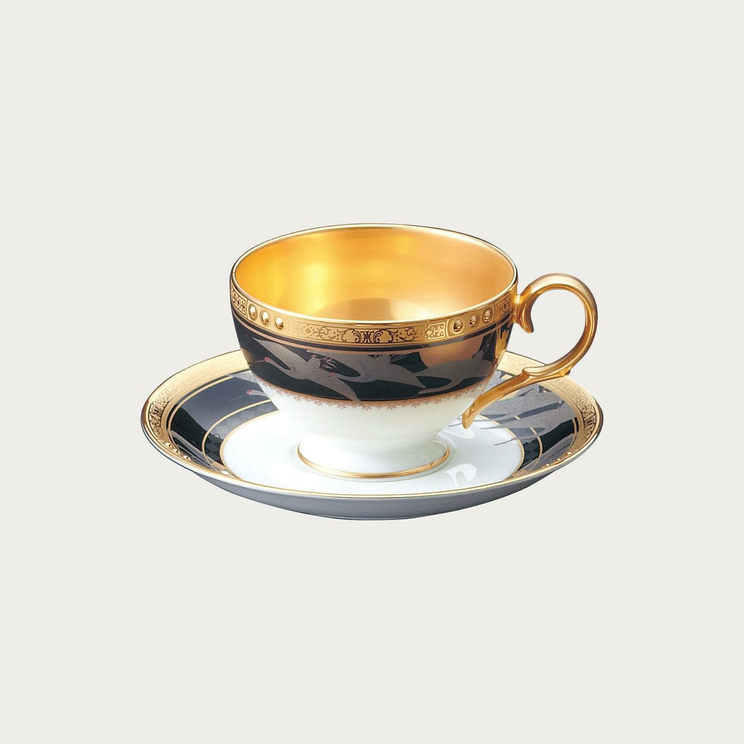 受注生産】四季彩舞曲 ティーコーヒーカップ&ソーサー 鶴 | ノリタケ
