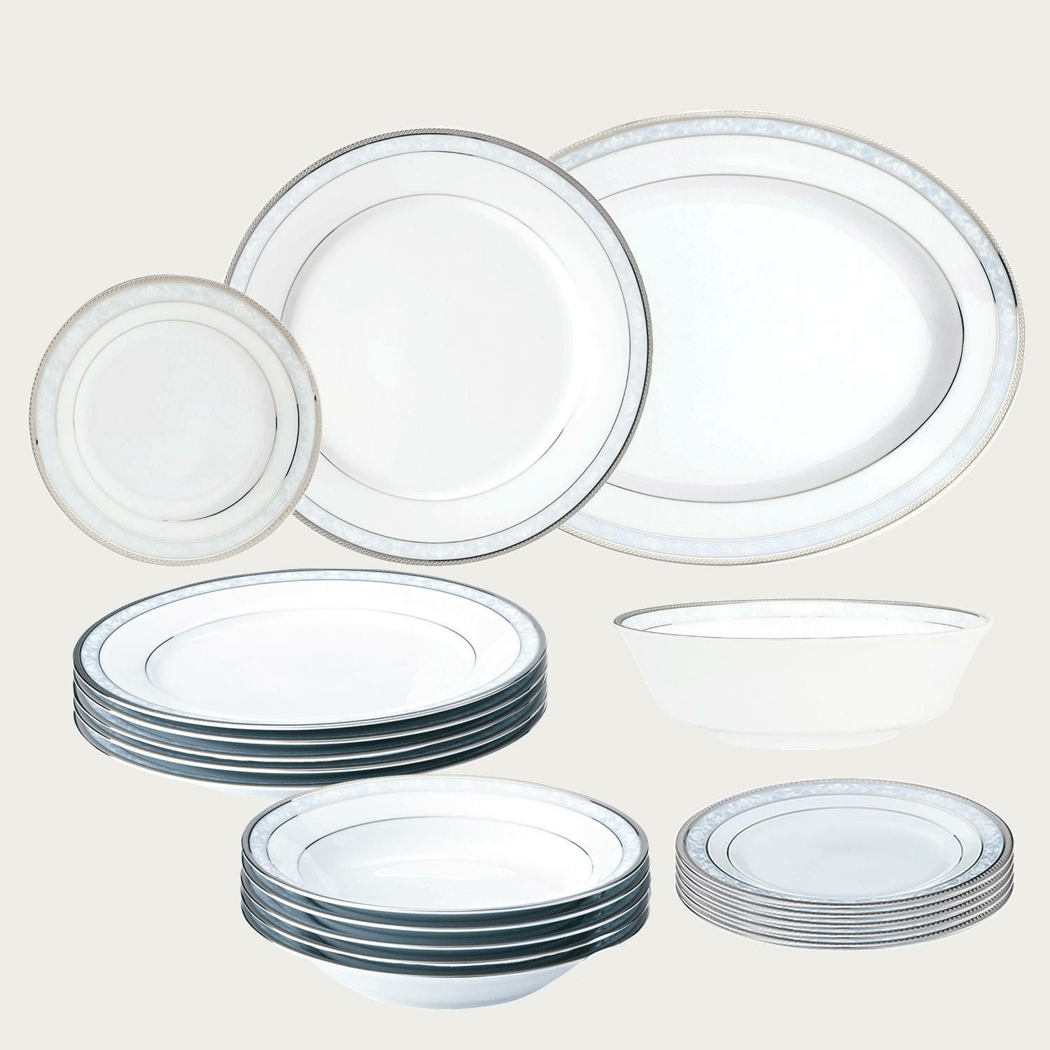 ☆ドリーム２号館☆Noritake ハンプシャープラチナ置き時計 ハンプシャープラチナ 20pcセット | ノリタケ食器公式オンラインショップ