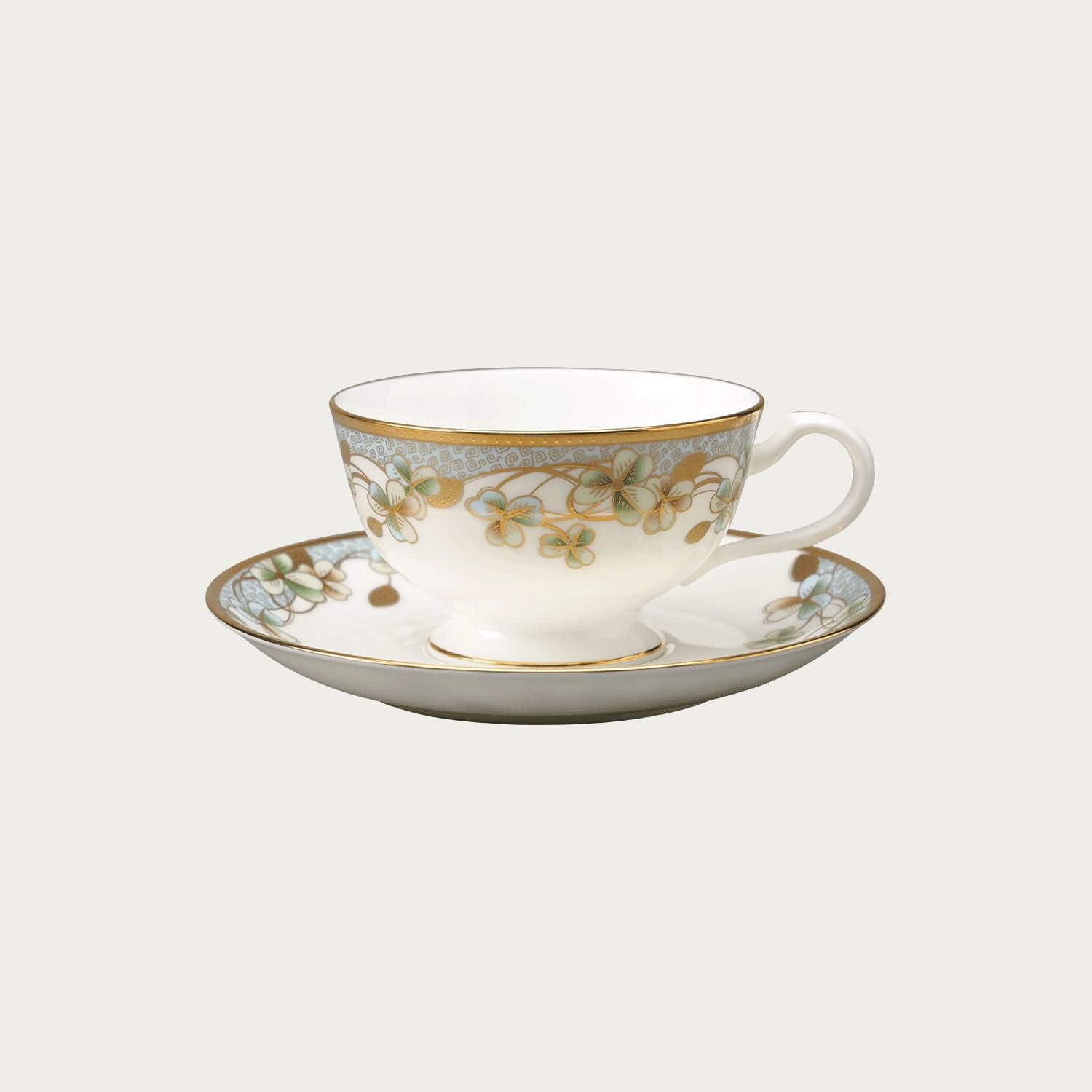 ノリタケ アーカイブコレクション カップ&ソーサー(若草色絵鳥文