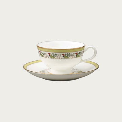 ノリタケ アーカイブコレクション カップ&ソーサー(若草色絵鳥文 