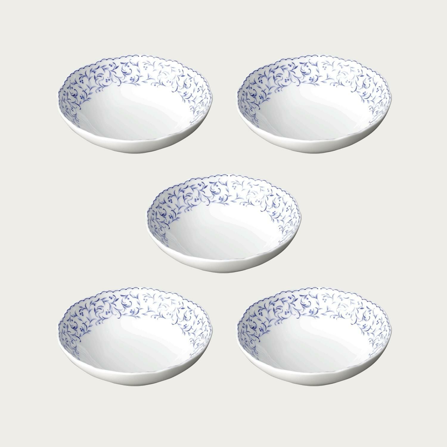 □特別価格□ブルーミモザ柄 14.5cm ボウルセット(5枚) | ノリタケ食器