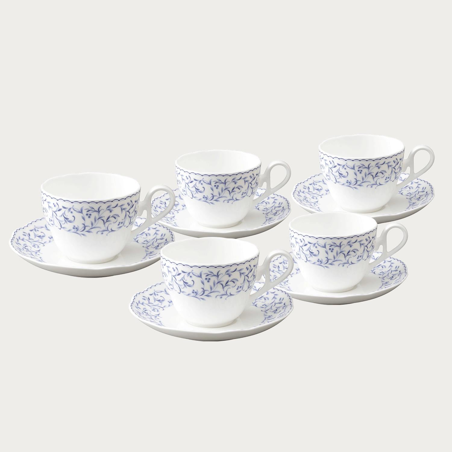 □特別価格□ブルーミモザ柄 カップ＆ソーサー(5客) | ノリタケ食器