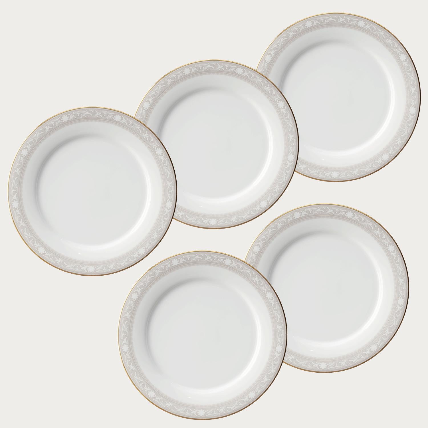 □特別価格□ベージュ唐草柄 25.5cmプレートセット(5枚) | ノリタケ