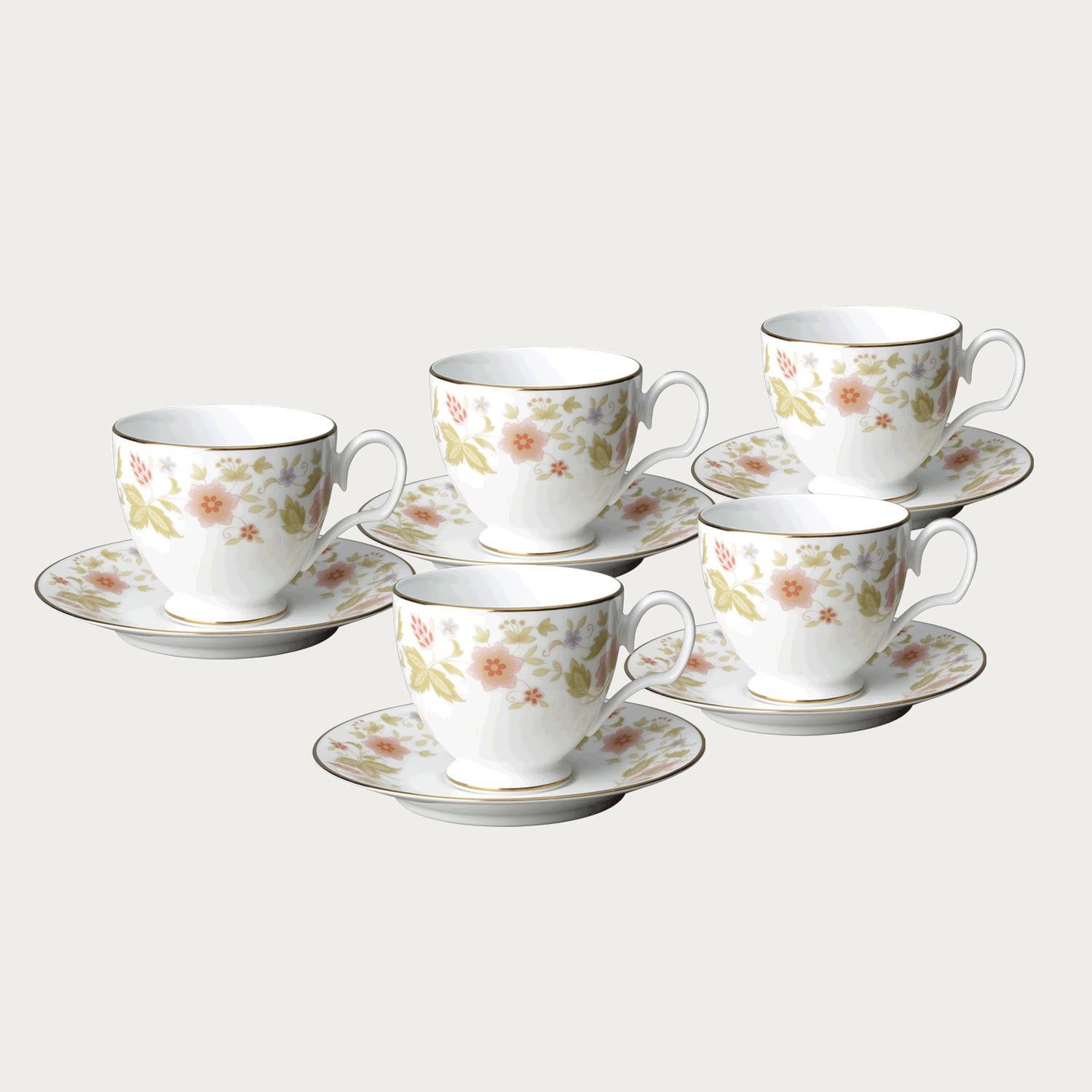 □特別価格□更紗柄 カップ＆ソーサー(5客) | ノリタケ食器公式