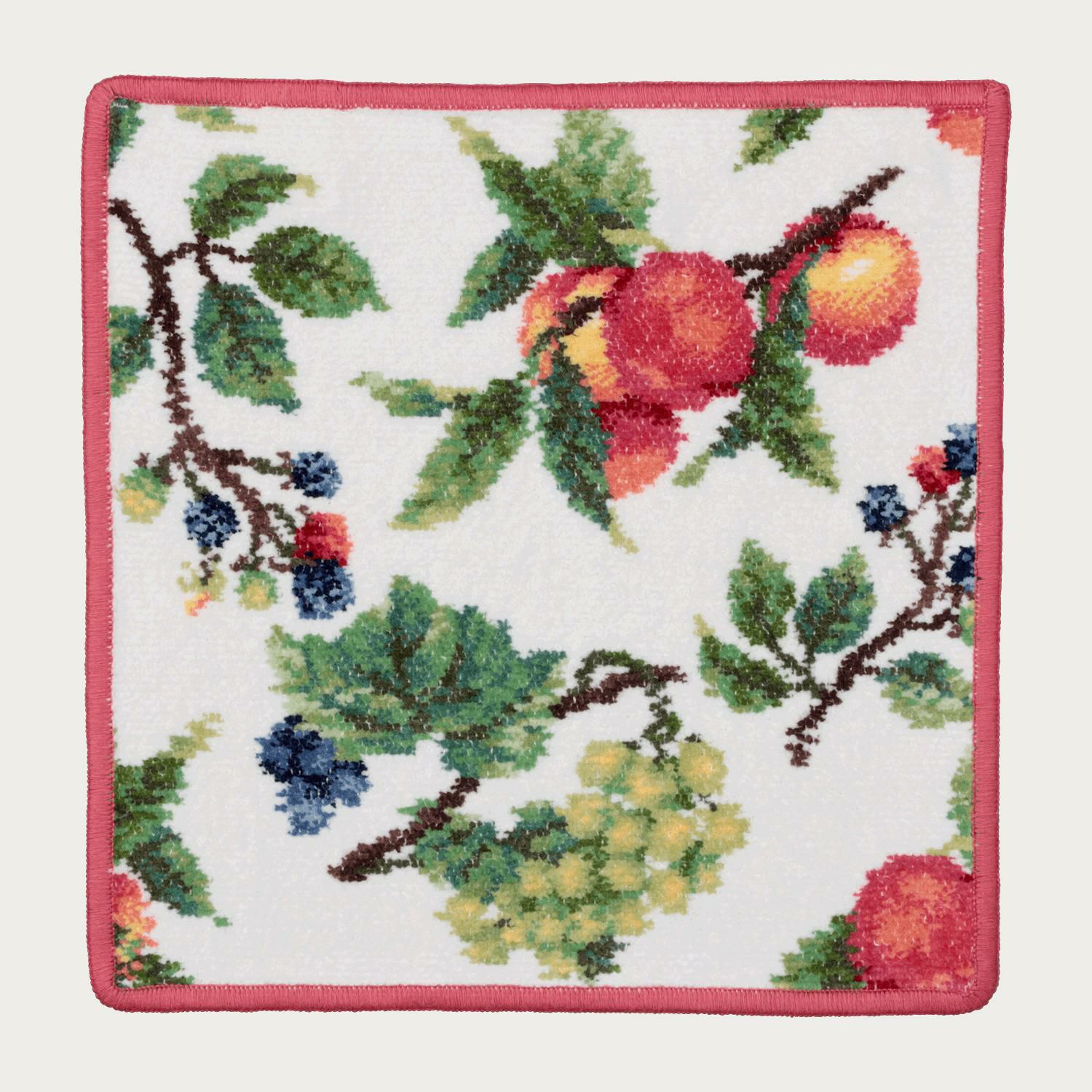 フェイラー×ノリタケ］オーチャードガーデン ハンカチ(レッド